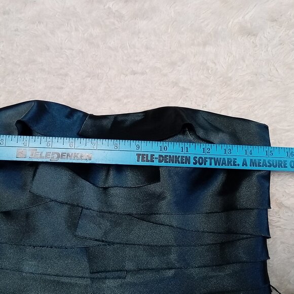 Bebe Womens Dark Blue Satin Badge Cocktail Dress Size M - Picture 3 of 7